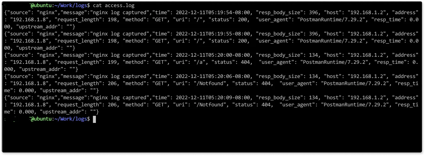 access.log file which generates Nginx logs