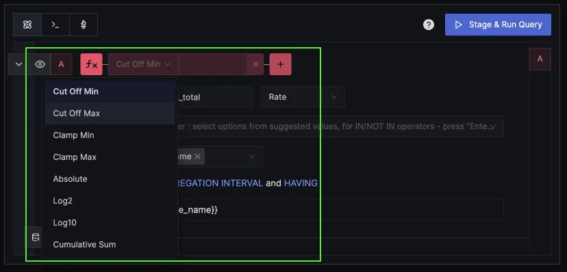 Metrics query builder functions to help extend data analysis capabilities on metrics