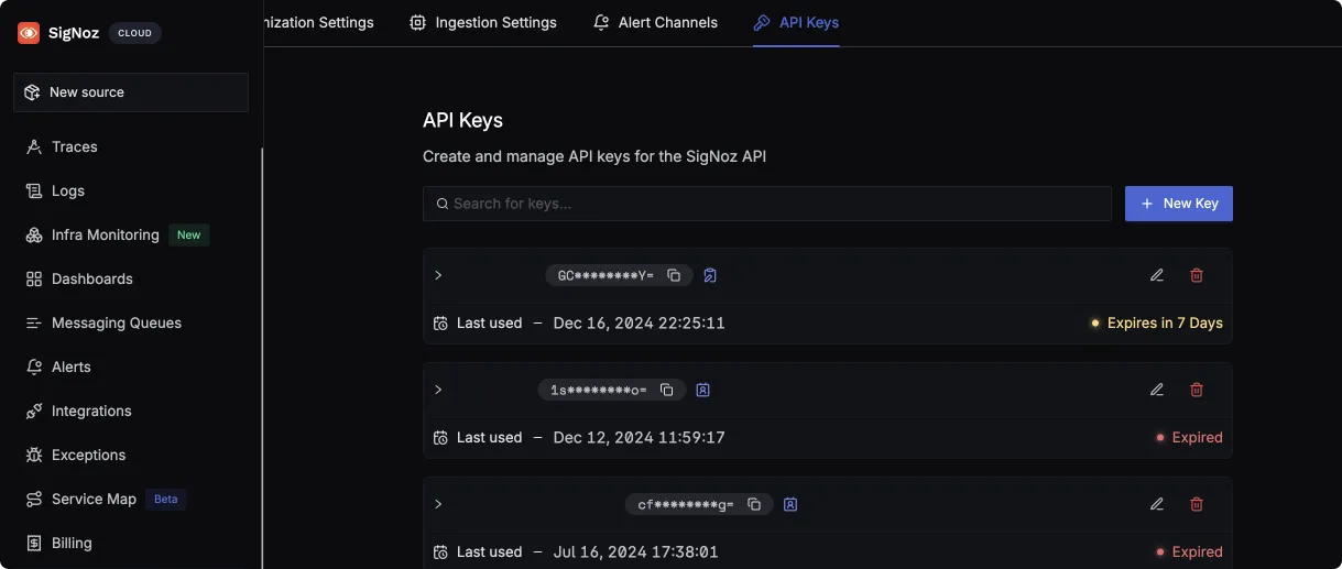 api keys